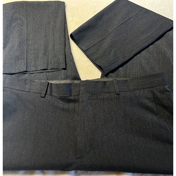 Perry Ellis 3 Piece Suit 44R 38x31.5 Navy Blue and White Textured Look - Picture 14 of 16